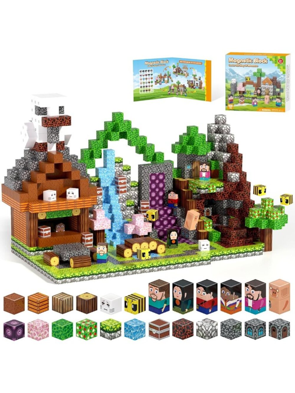 100pcs Magnetic Building Blocks Set | STEM Sensory Toy for Kids Ages 3